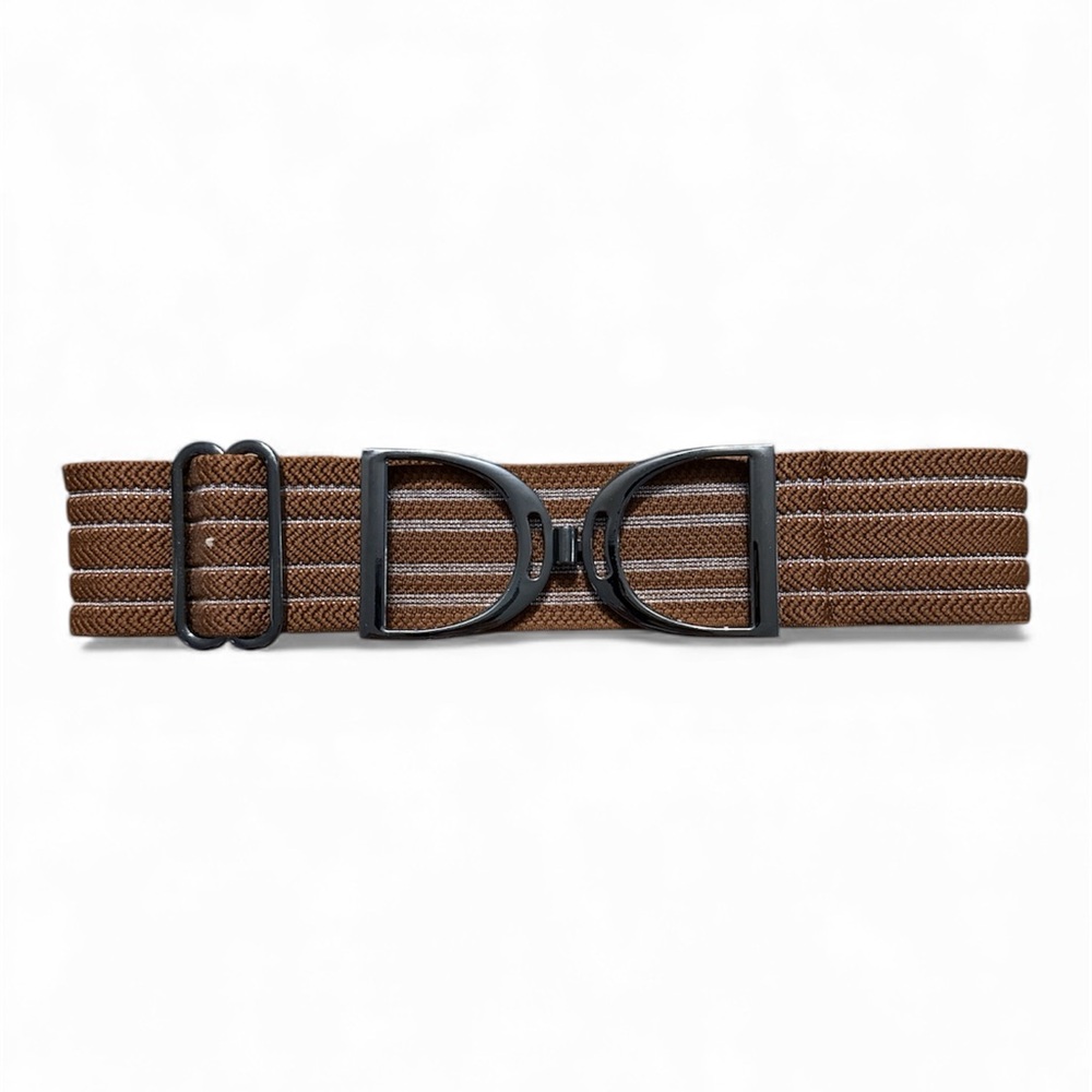 NWT Luxequine 2” Rich Caramel Equestrian Belt w/ Gunmetal Stirrup Buckle